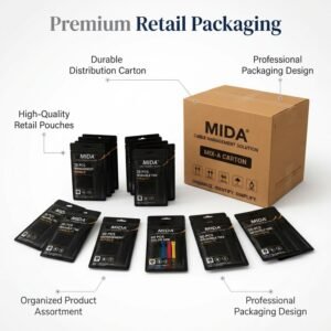 MIDA MIX-A Distribution Carton – 6 Cable Management Bundles, 24 Retail Pouches, Reusable Cable Ties Assortment - Image 4