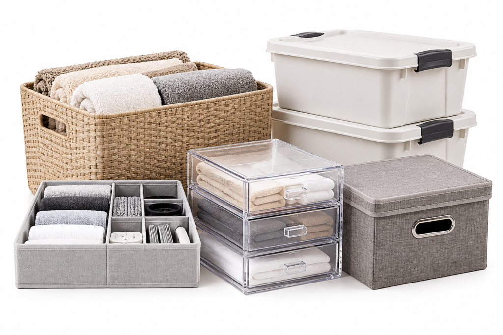 Home organization storage bins, baskets and organizers